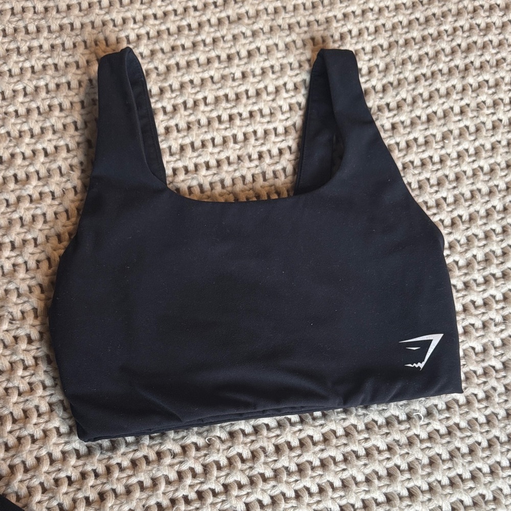 Gymshark Black Sports Bra with Logo